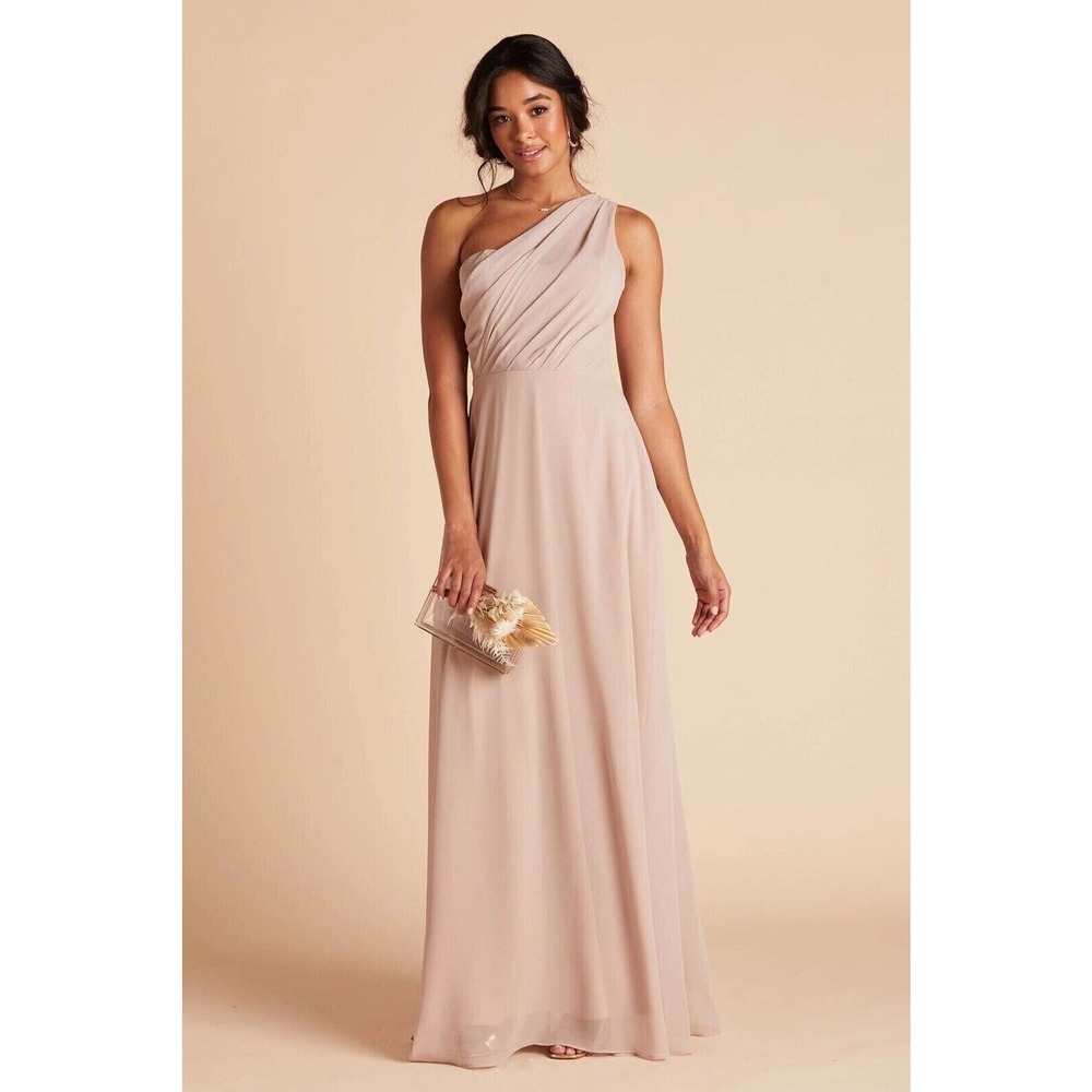 Birdy Grey KIRA DRESS CHIFFON TAUPE BRIDESMAID WEDDING Formal Gown Sz Small NWT